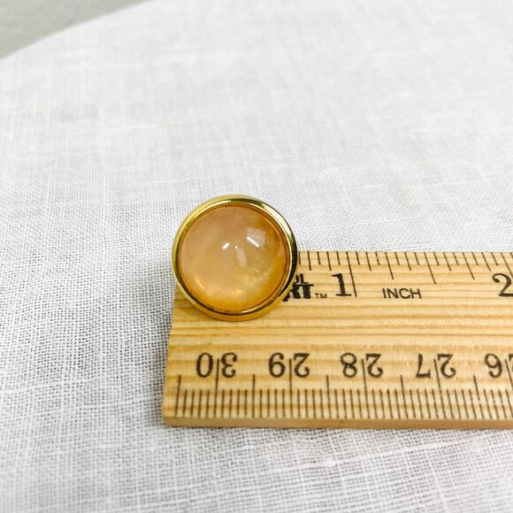 Vintage 80s Earrings White Pink Gold 80s VTG Original Clip On Earrings Vintage - Picture 5 of 7